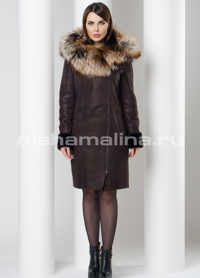 Дубленка с покрытием модель № D-202 в рассрочку