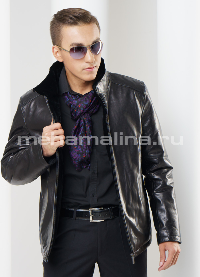 Дубленка на молнии модель № DM-104 универмаг малина