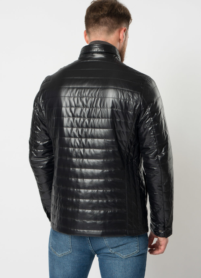 Мужская куртка в черном цвете модель № 21597 в рассрочку