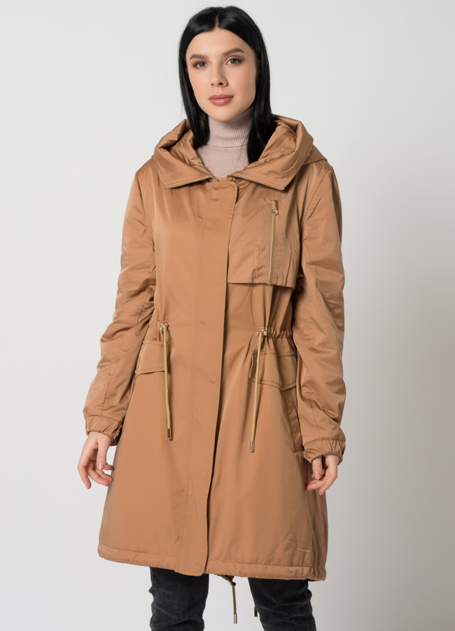 Женская парка с енотом  модель № 19015 универмаг малина