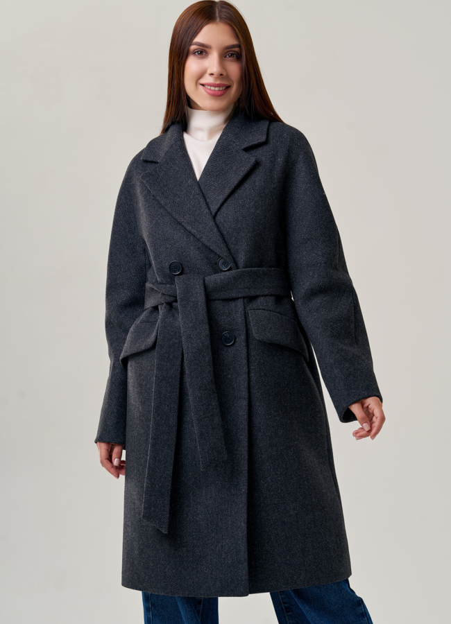Женское пальто с английским воротником   модель № 23179 в кредит