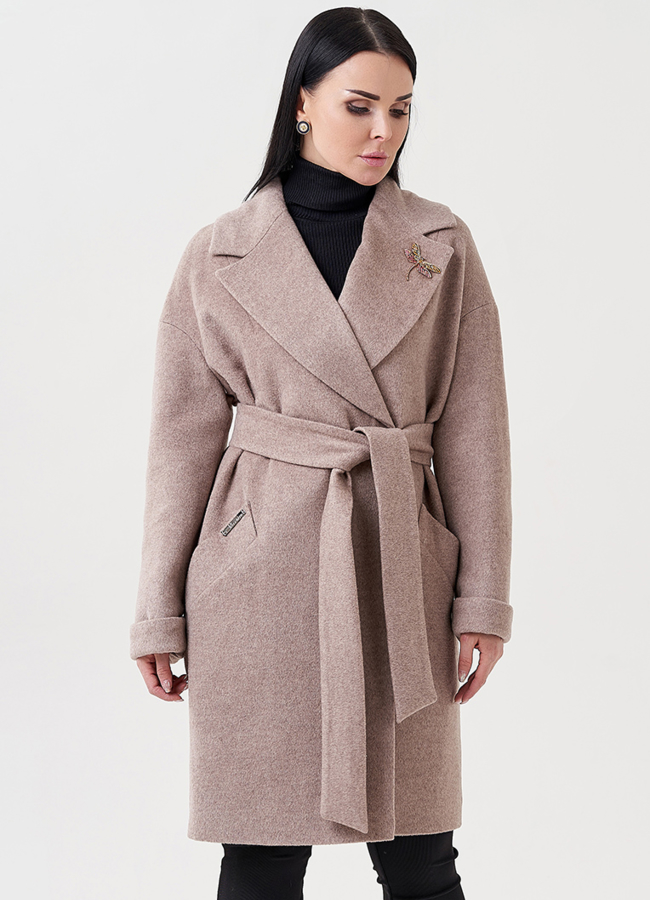 Женское пальто в коричневом цвете модель № 23961 универмаг малина