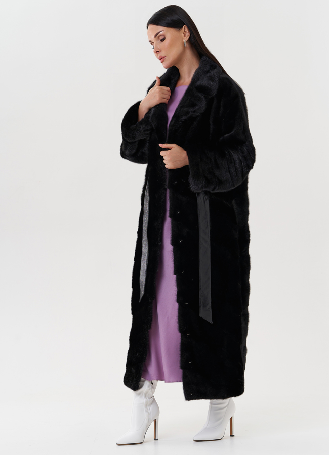 Женская длинная шуба из меха норки модель № 27593 универмаг малина