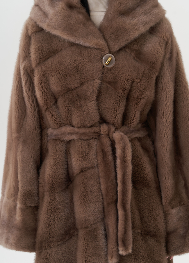 Шуба из меха норки оверсайз модель № 26758 универмаг малина