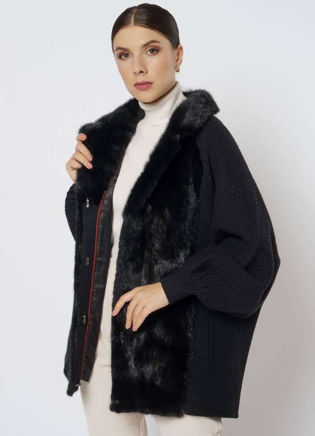 Короткий кардиган черного цвета модель № 2021-1/2 универмаг малина