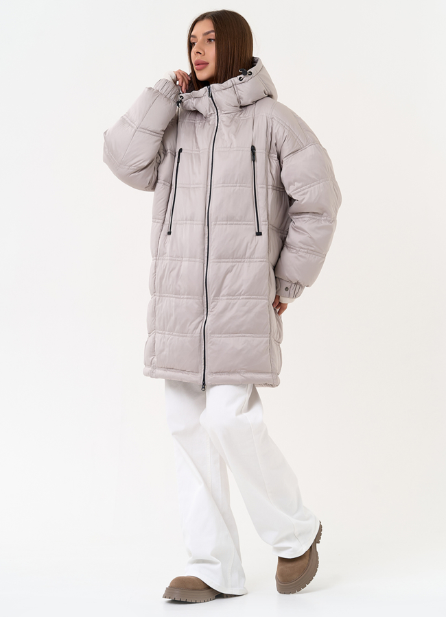 Женский светлый пуховик с капюшоном модель № 31585 в рассрочку Женский светлый пуховик с капюшоном модель № 31585 в рассрочку