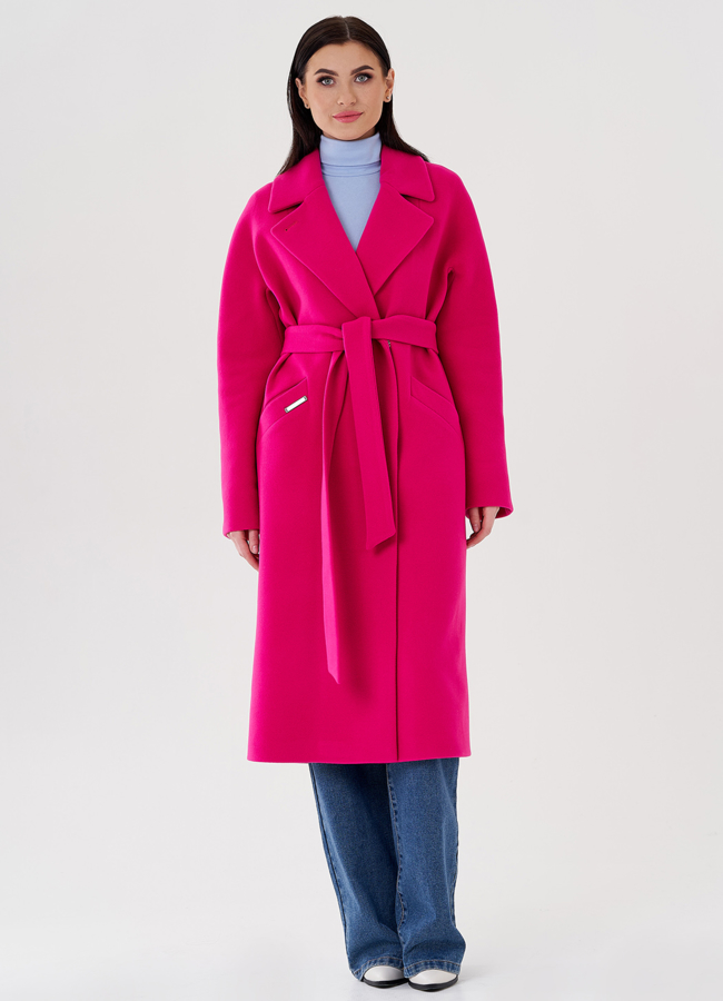 Женское пальто в цвете фуксия модель № 24294 универмаг малина