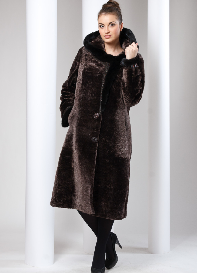 фото Шуба длинная из мутона модель № S-10
