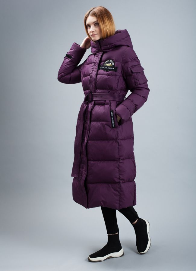 Пуховик женский на биопухе модель № П-314 универмаг малина