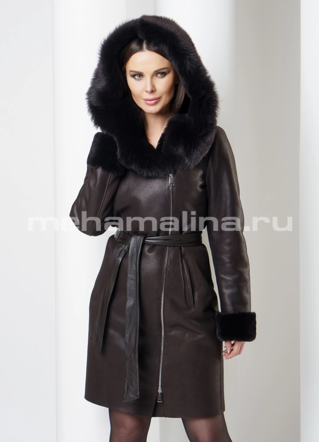 Дубленка OKSA модель № 2217т меха малина