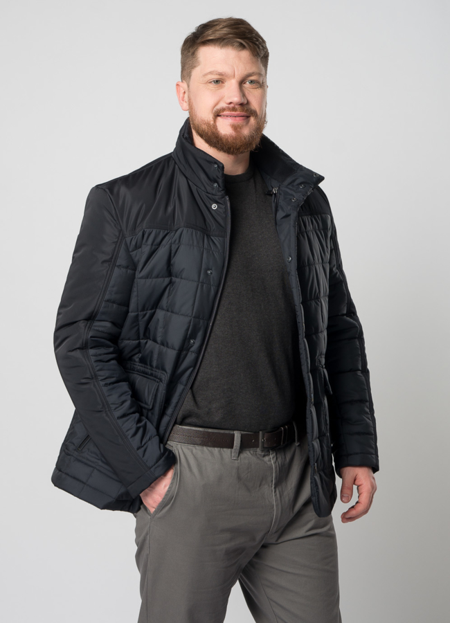 Мужская утепленная куртка синего цвета модель № ALBANO универмаг малина