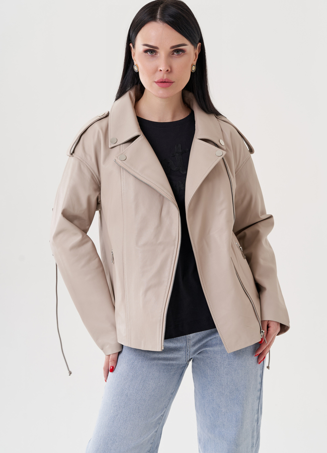 фото Женкая куртка-косуха из натуральной кожи  модель № 24402