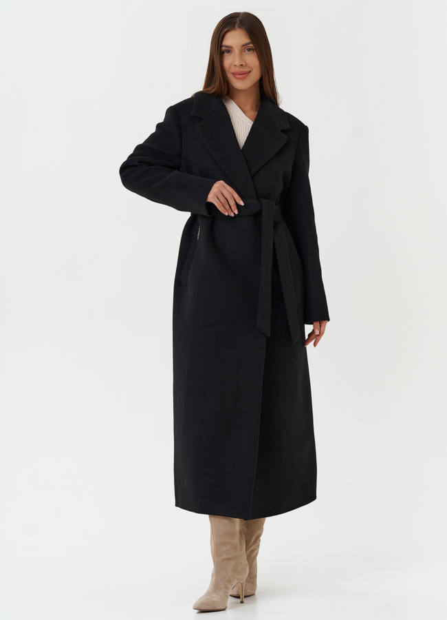 Женское длинное пальто с английским воротником модель № 28088 в кредит