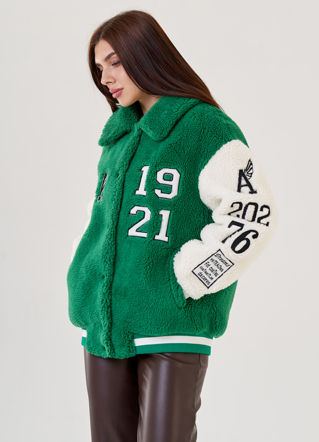 Женская куртка из искусственного меха  модель № 23418 универмаг малина