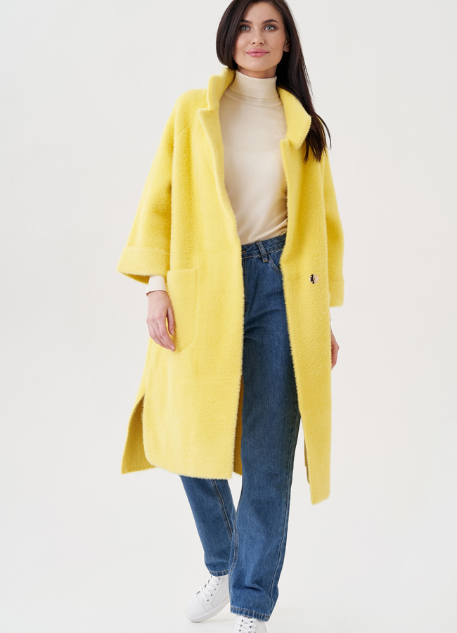 Кардиган свободного кроя желтого цвета модель № 76522 универмаг малина