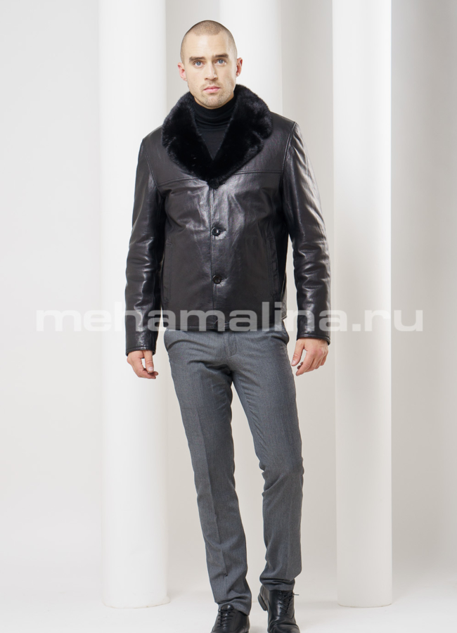 Дубленка мужская на пуговицах модель № DM-91 в рассрочку