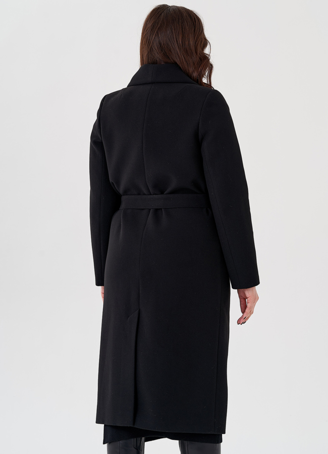фото Классическое женское пальто в черном цвете модель № 23626