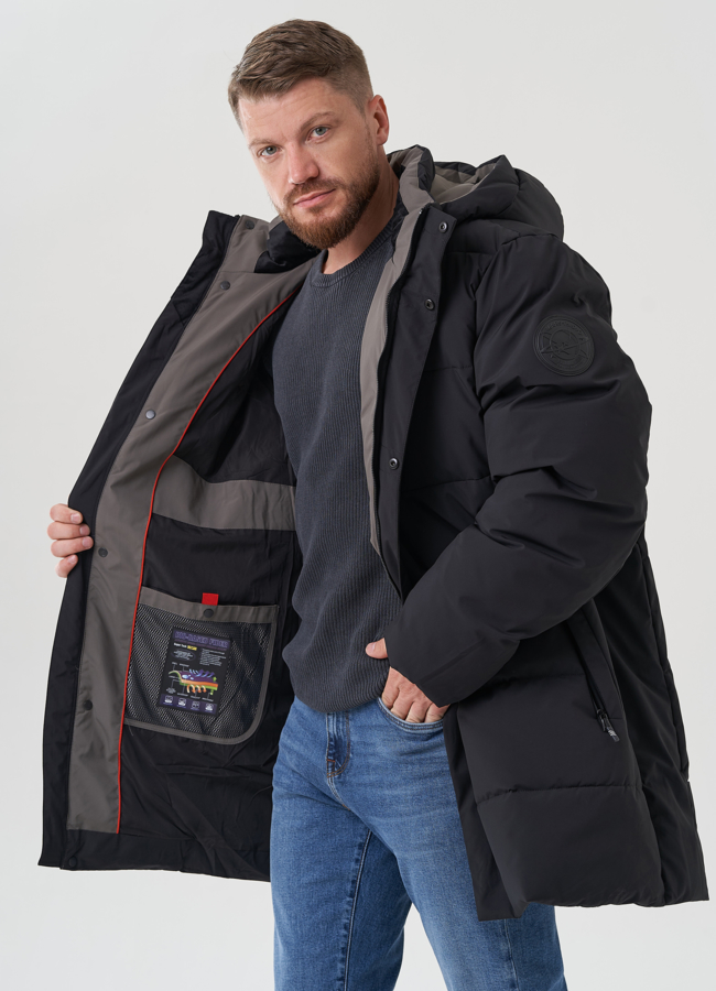 Мужской пуховик с капюшоном  модель № 82400, 82424 универмаг малина