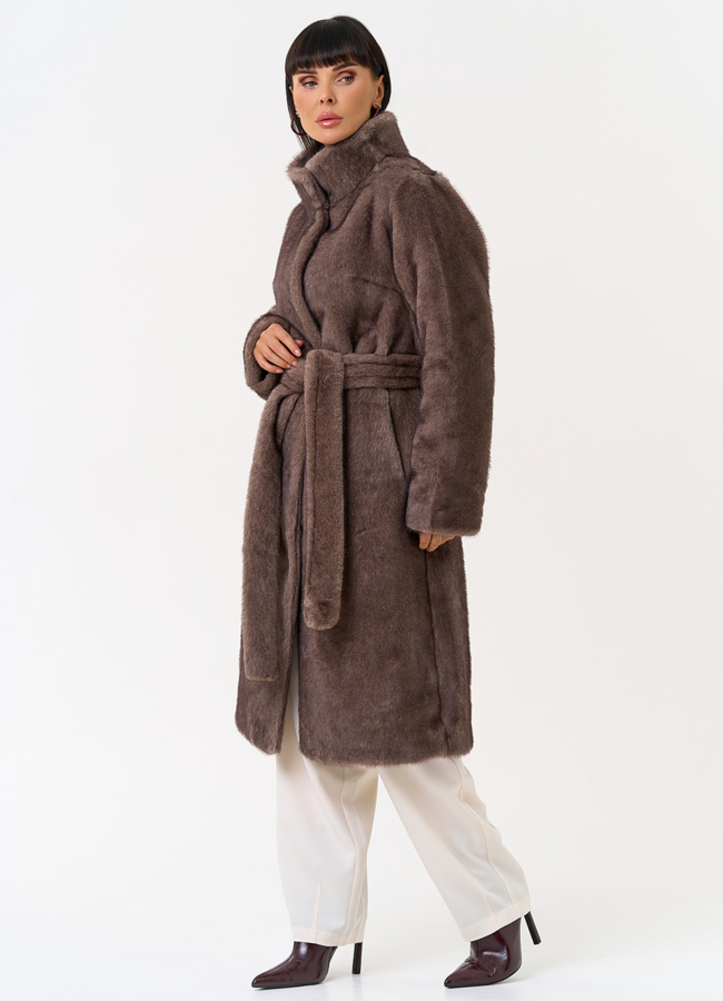 фото Женская шуба из эко меха с воротником стойкой модель № 31256 фото Женская шуба из эко меха с воротником стойкой модель № 31256