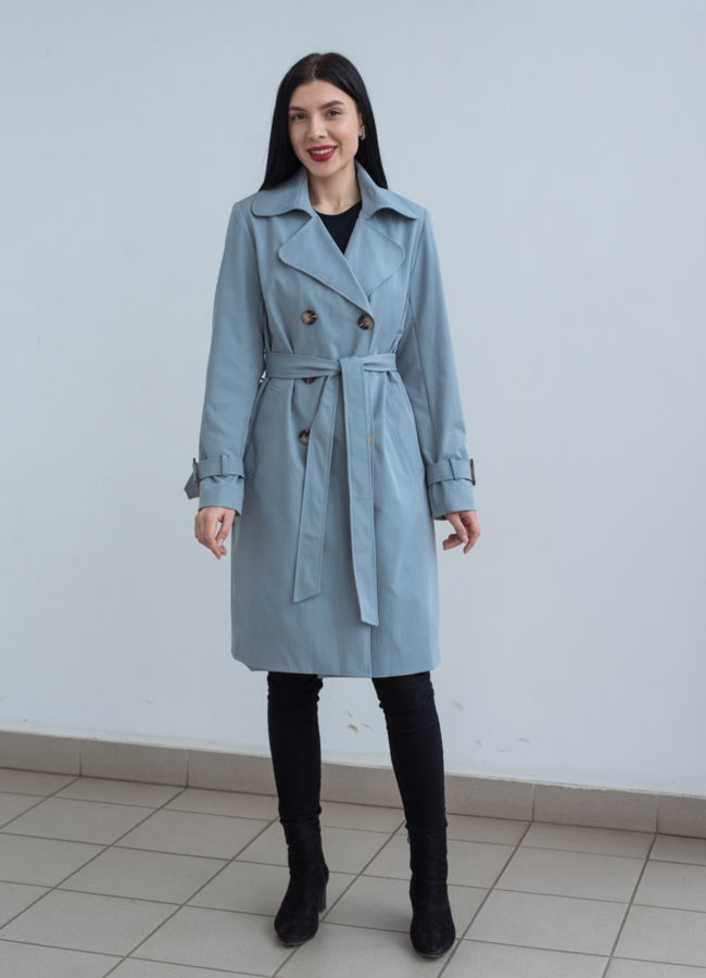 Тренч женский с английским воротником  модель № 22850 в кредит