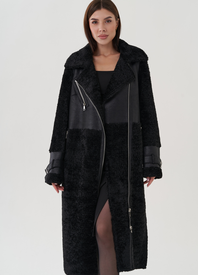 Дубленка удлиненная из эко замши модель № 25409 в кредит