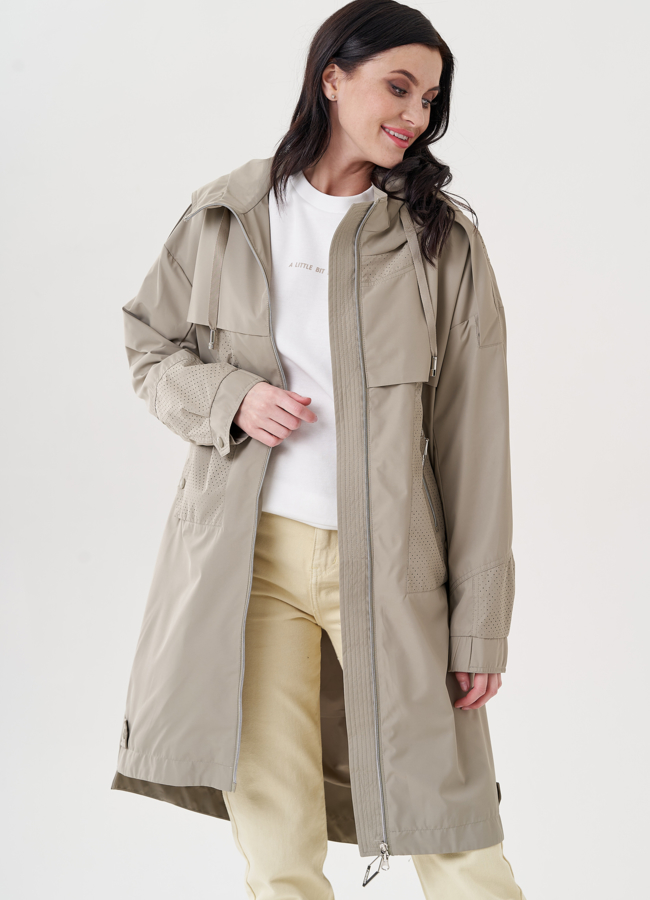 фото Плащ женский с капюшоном  модель № 24479