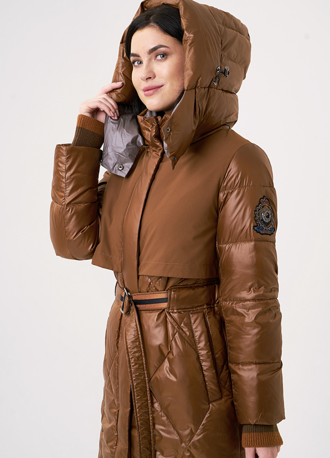 фото Пуховик с капюшоном, с кокеткой модель № 537