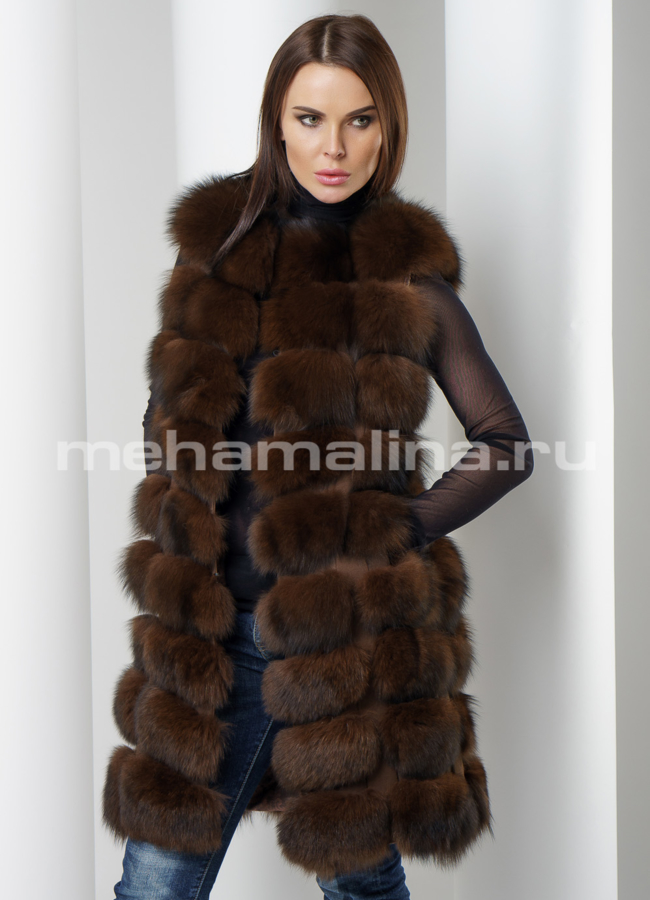 Удлиненный жилет модель № M-142 универмаг малина