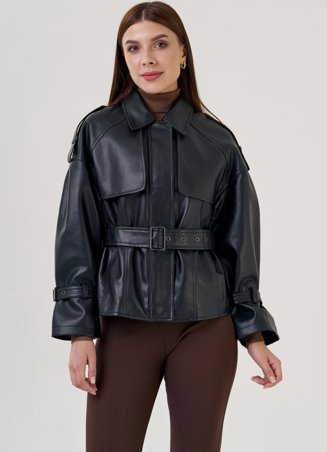 Женская куртка из эко кожи модель № 23256 универмаг малина