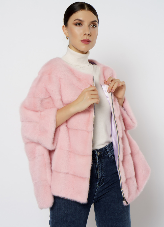 Свитер из норки на молнии модель № 1209 универмаг малина