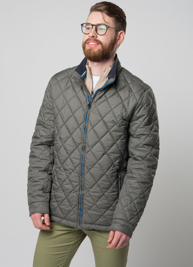 Мужская утепленная куртка на молнии модель № M9032 меха малина