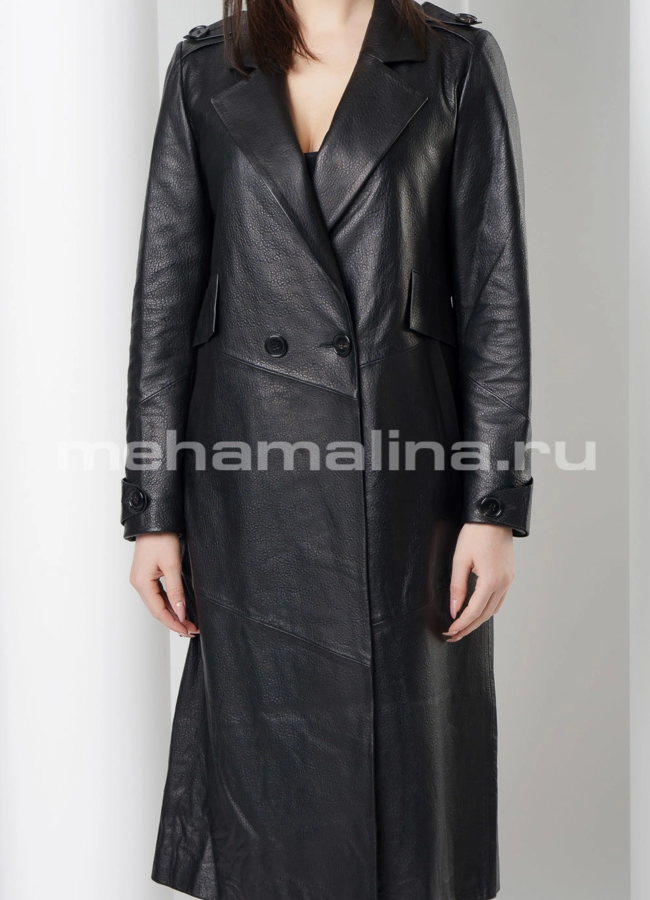 Плащ кожаный модель № K-433 универмаг малина