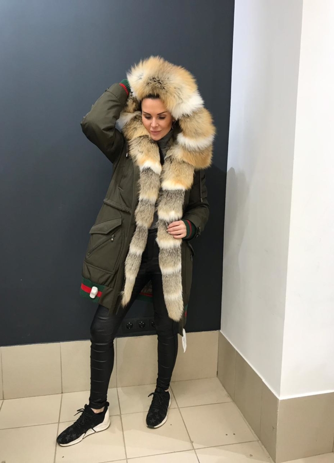 Меховая парка Malina Siberian модель № Malina Siberian Wear меха малина