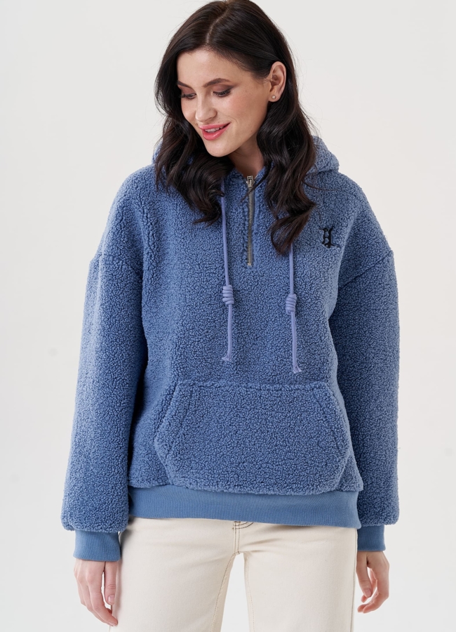 Худи женское из искусственного меха  модель № 24458 в кредит