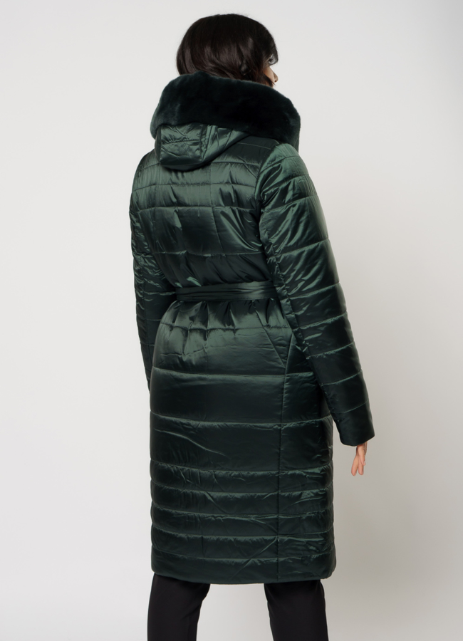 Пуховик с капюшоном с кроликом модель № 1963 в кредит