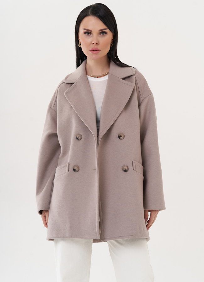 Пальто-пиджак с английским воротником модель № 27098 в рассрочку