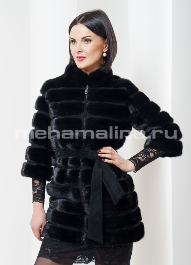 Жакет из норки модель № M-87 меха малина