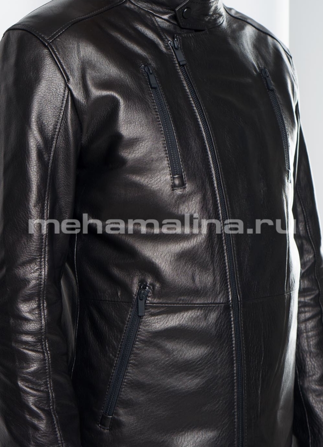 Кожаная куртка модель № KP-211 универмаг малина