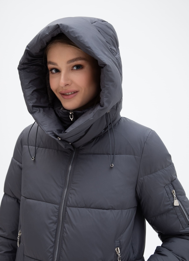 Пуховик женский с капюшоном  модель № 25802 в кредит