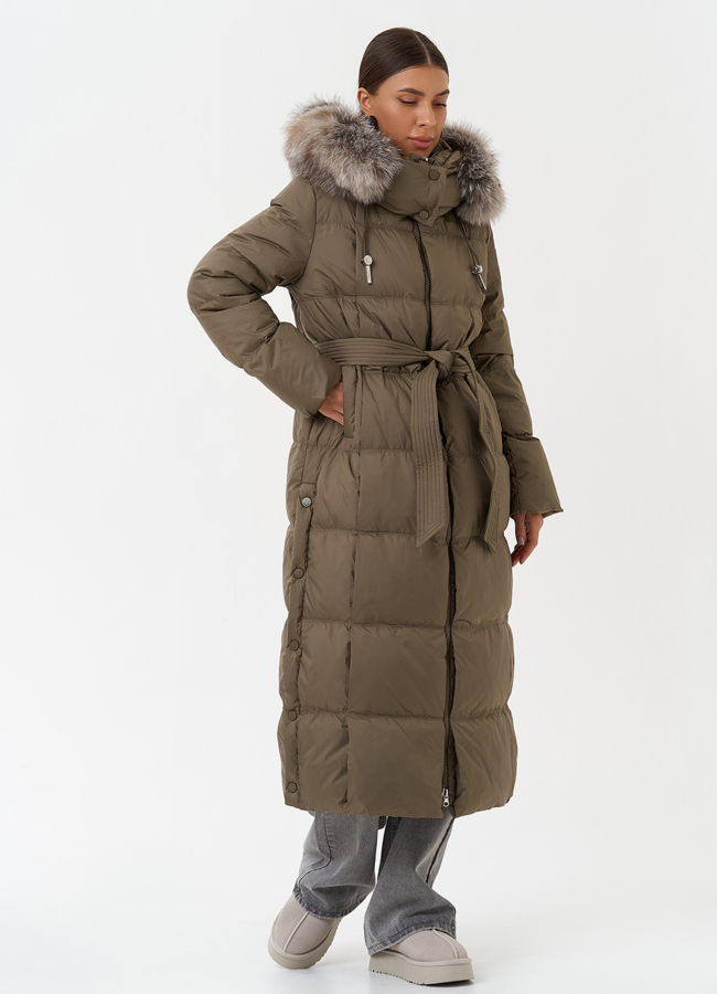 Пуховик с мехом песца модель № 28497 в кредит