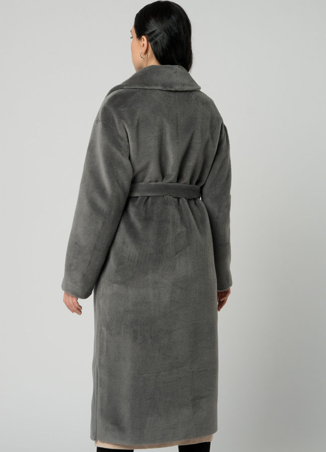 Женское пальто из шерсти в длине макси модель № 21550 в рассрочку