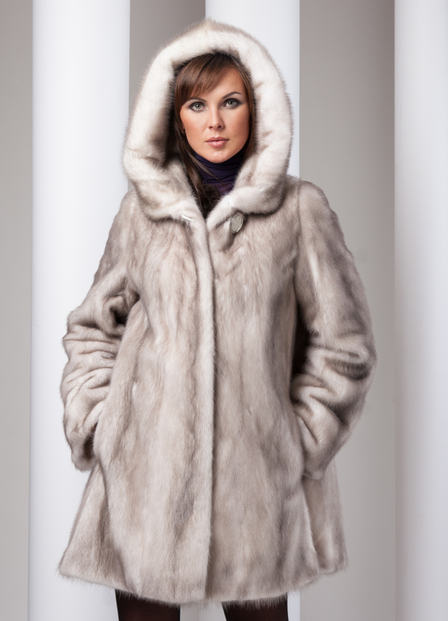 фото Шуба норка c капюшоном модель № S-37