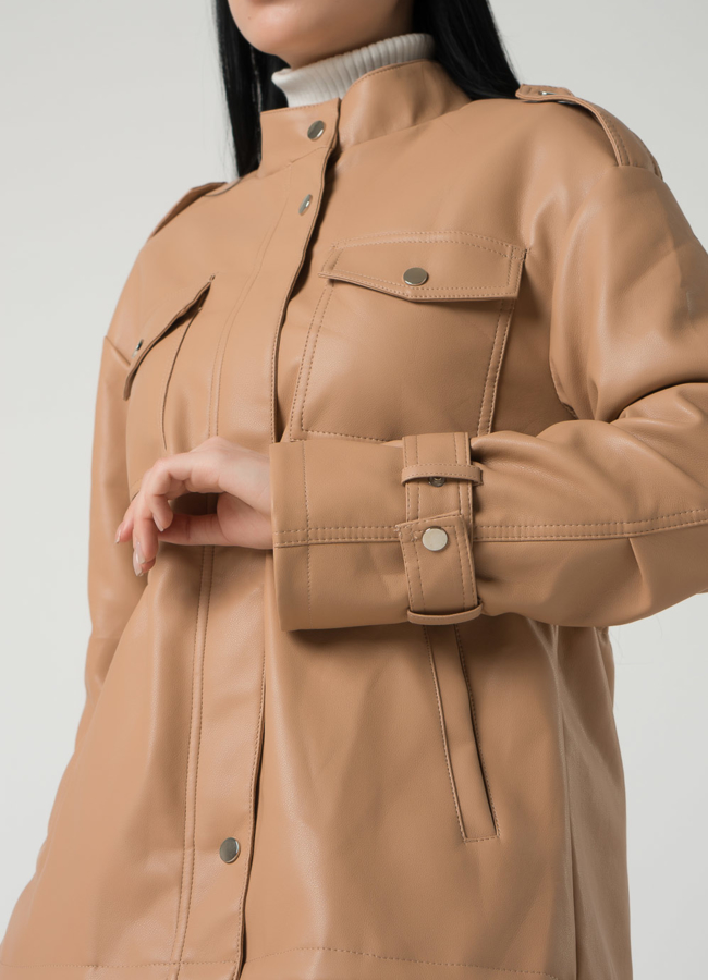 Женская куртка-рубашка из эко кожи  модель № 22406 универмаг малина