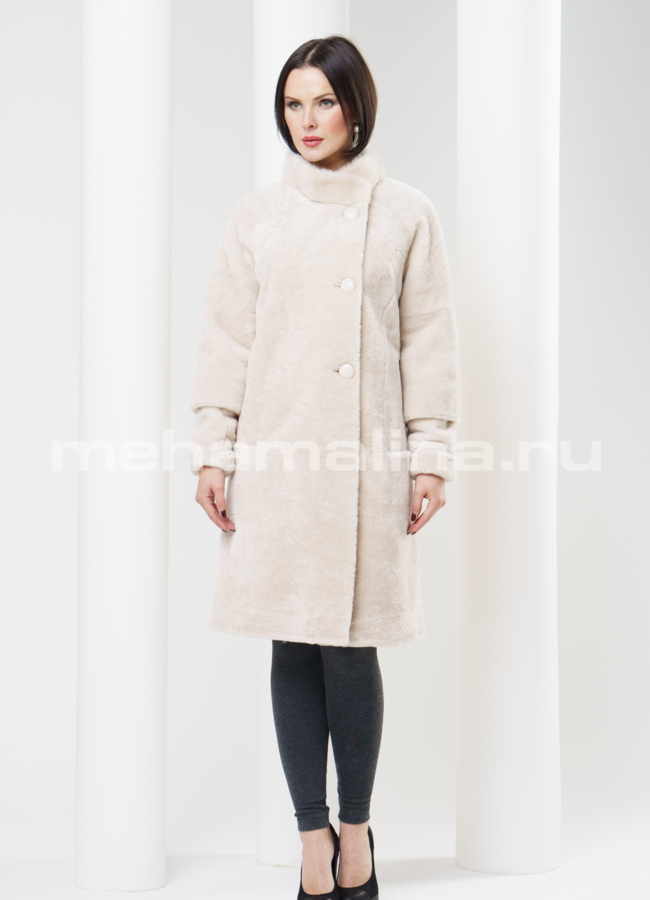 Шуба астраган, отделка норка модель № S-328 в кредит