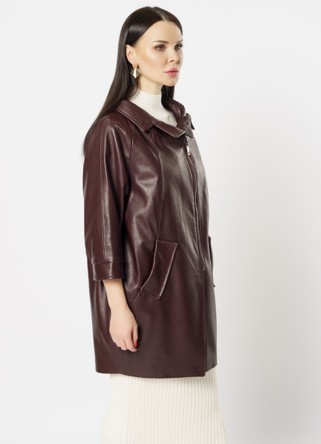 Кожаное пальто модель № 10865 универмаг малина