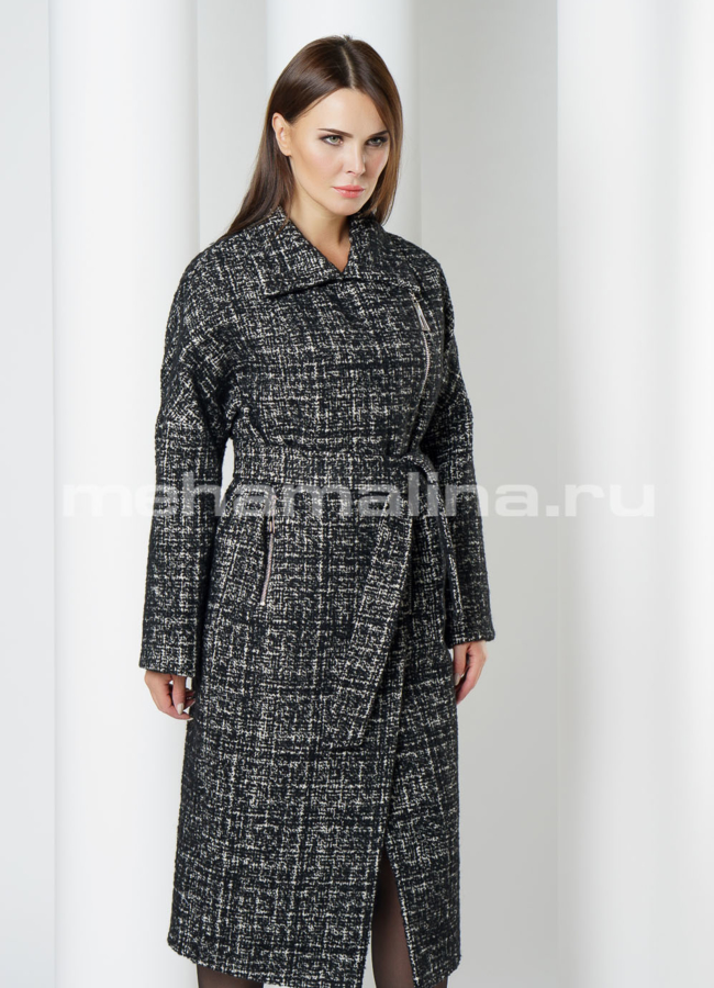 Пальто Aurora на поясе модель № 409 универмаг малина