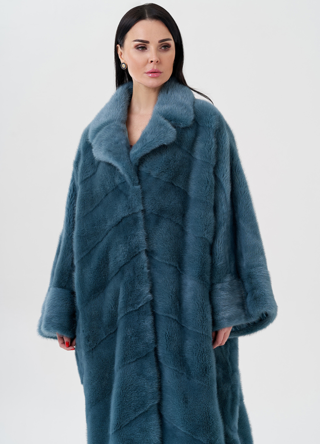 фото Шуба из норки с английским воротником  модель № 23974