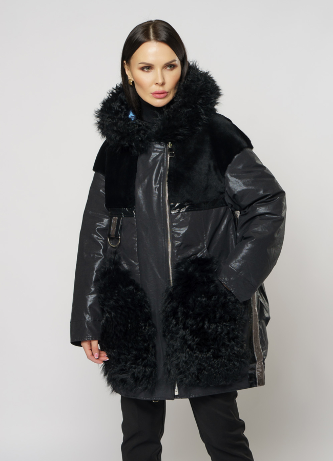 Пуховик двусторонний на молнии с капюшоном модель № 239 универмаг малина