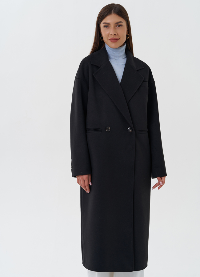 Классическое пальто с английским воротником модель № 27677 в кредит