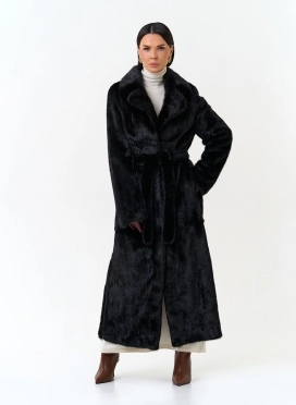 Удлиненная шуба из меха норки фото